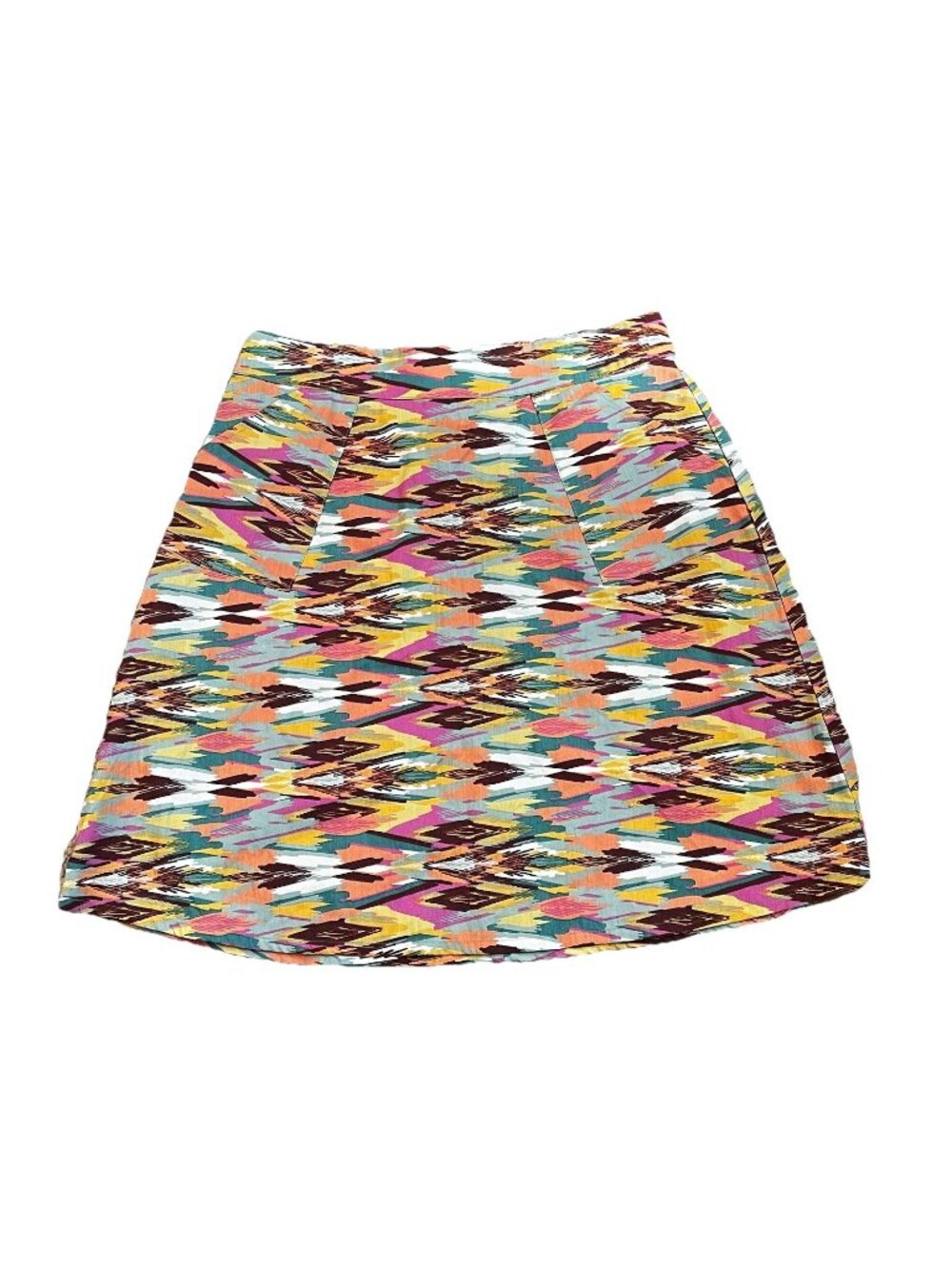 Blue Platypus A-Line Skirt Medium Aztec Southwestern Print 100% Cotton Pockets